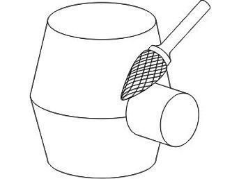 D = 04, L = 10, D х = 03 Борфреза (шарошки) тип H