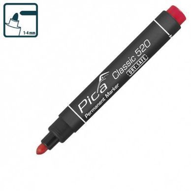 Маркер перманентний Pica Classic Permanent Marker bullet tip, червоний
